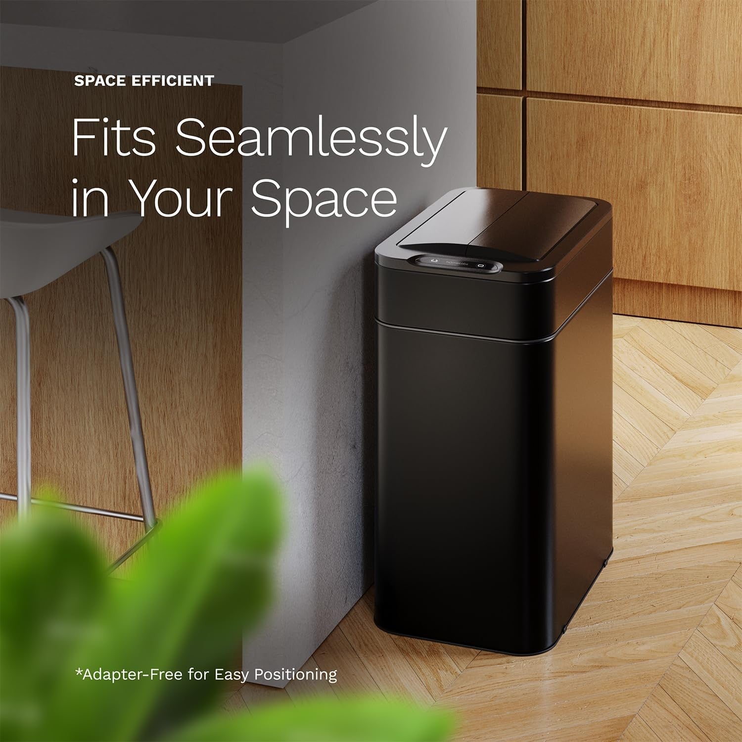 49L Touchless Kitchen Bin Sensor Butterfly Lid Soft Close Black