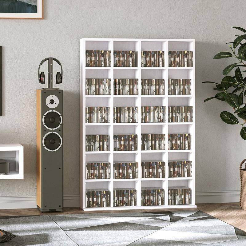 Large Media Storage Bookcase – 480 CD / 312 DVD Display Rack Unit