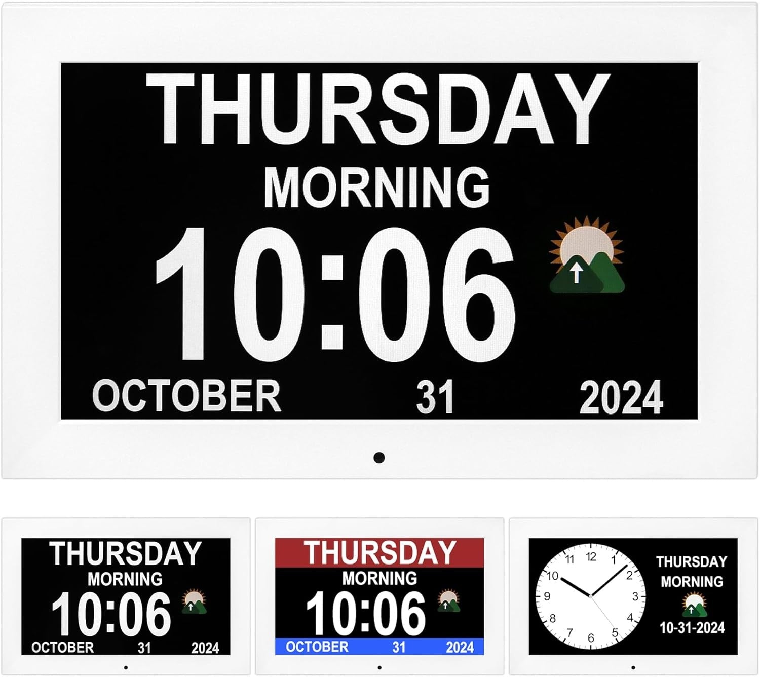 Large Digital Dementia Clock Day Date Time Alarm for Elderly Wall Desk