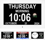 Large Digital Dementia Clock Day Date Time Alarm for Elderly Wall Desk