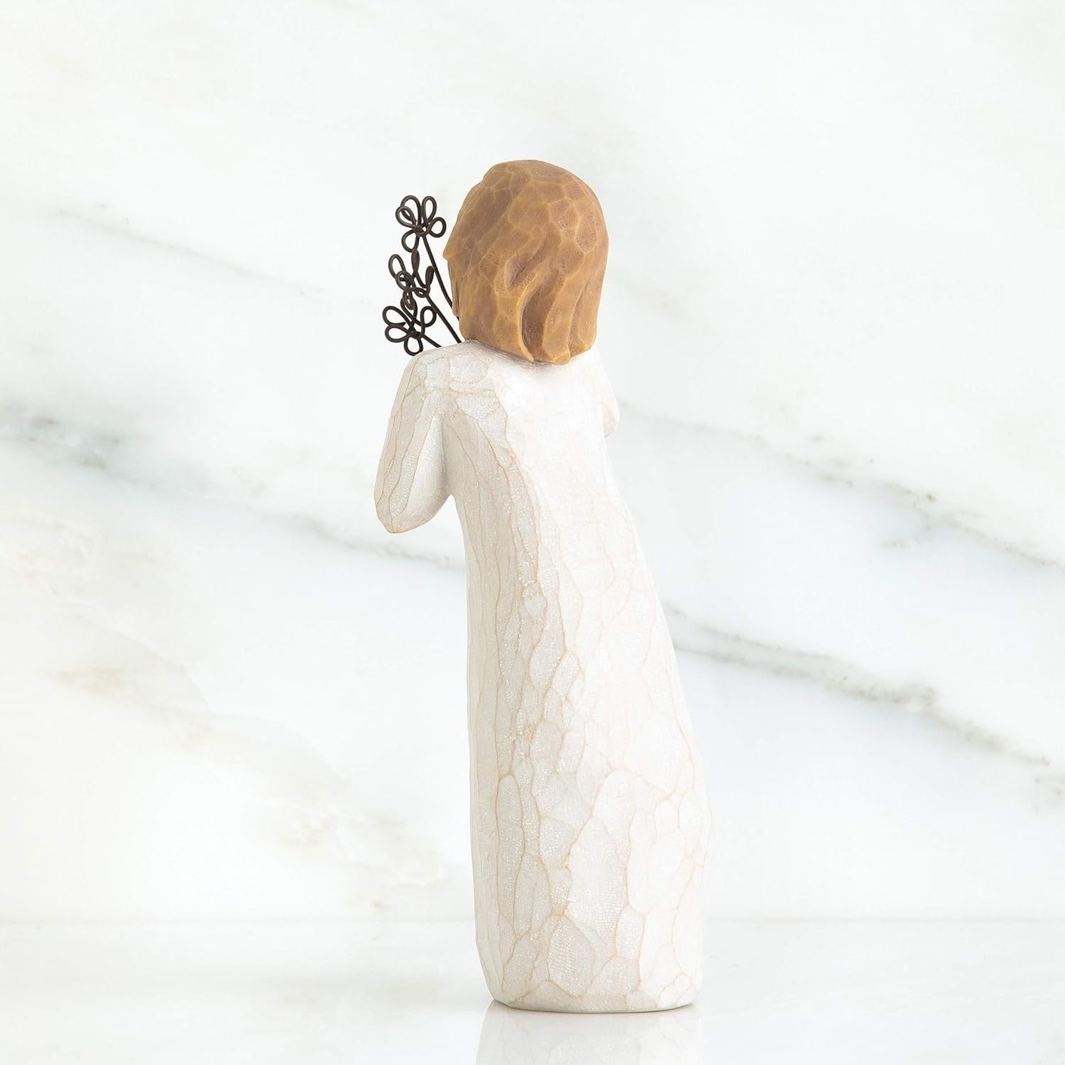 Elegant Resin Friendship Figurine 5.5in Hand-Carved Sentiment Gift Decor