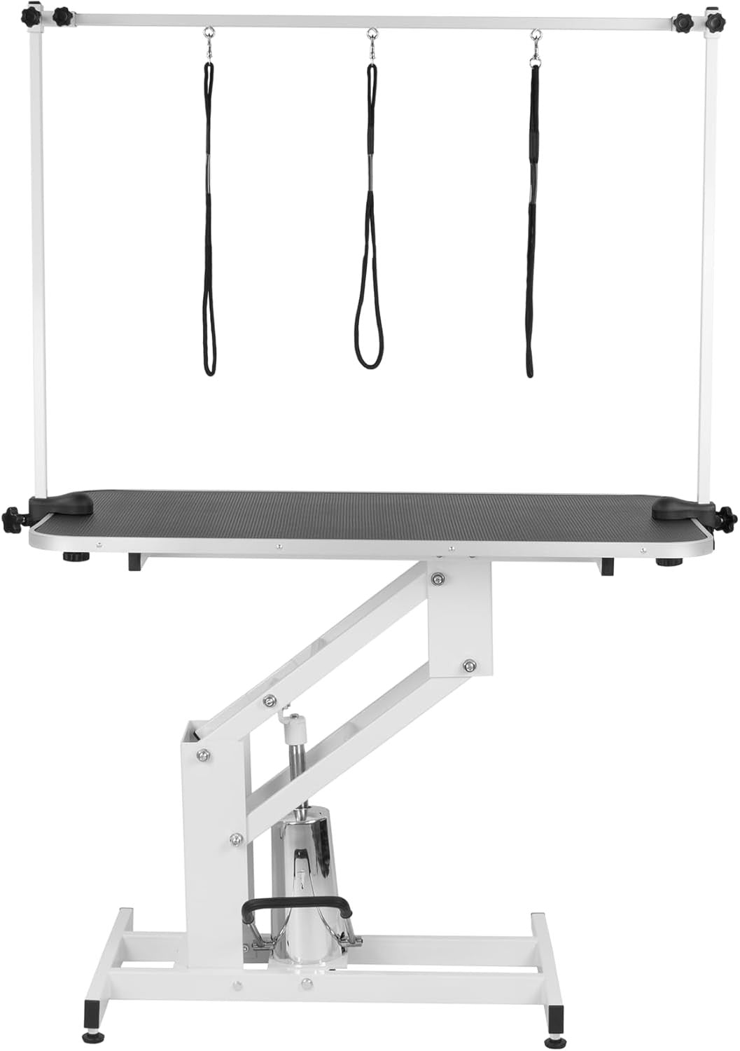 Large Hydraulic Dog Grooming Table Adjustable Height Non Slip Top H Bar