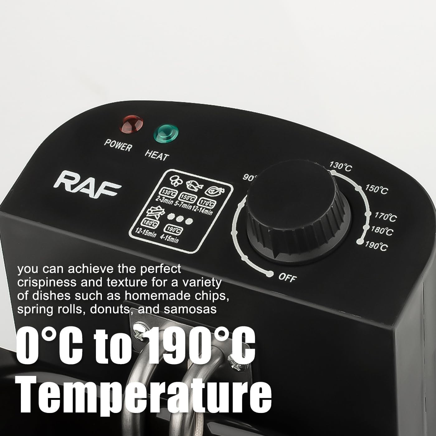 Electric Deep Fat Fryer 1.5L 2000W Stainless Steel Adjustable Temp Easy Clean