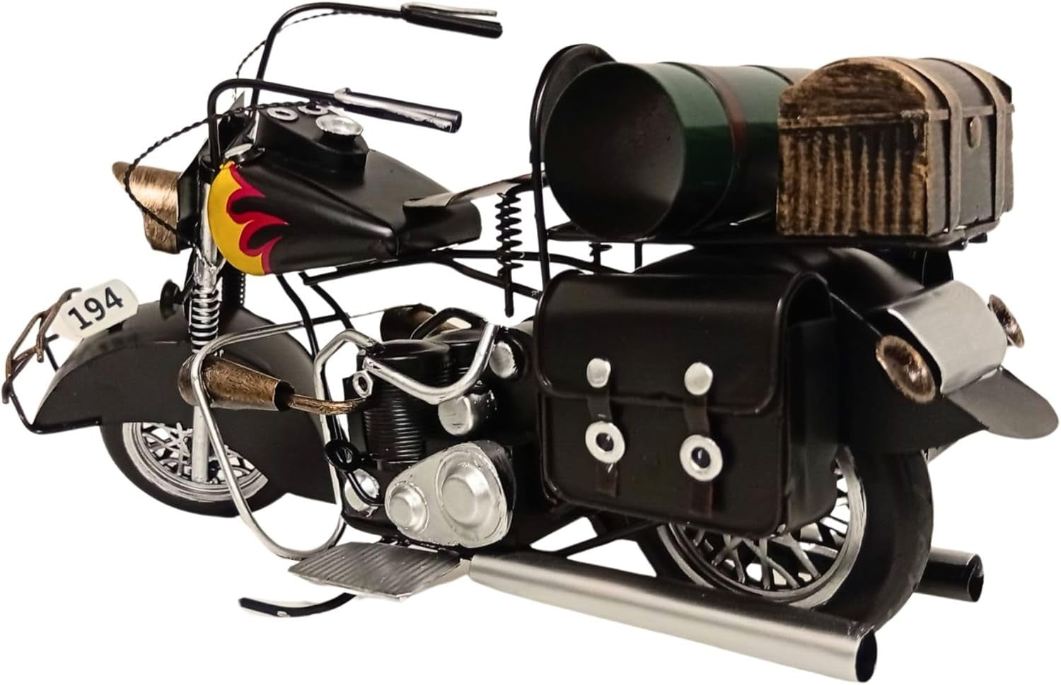 Vintage Motorcycle Model with Authentic Details & Classic Display Design