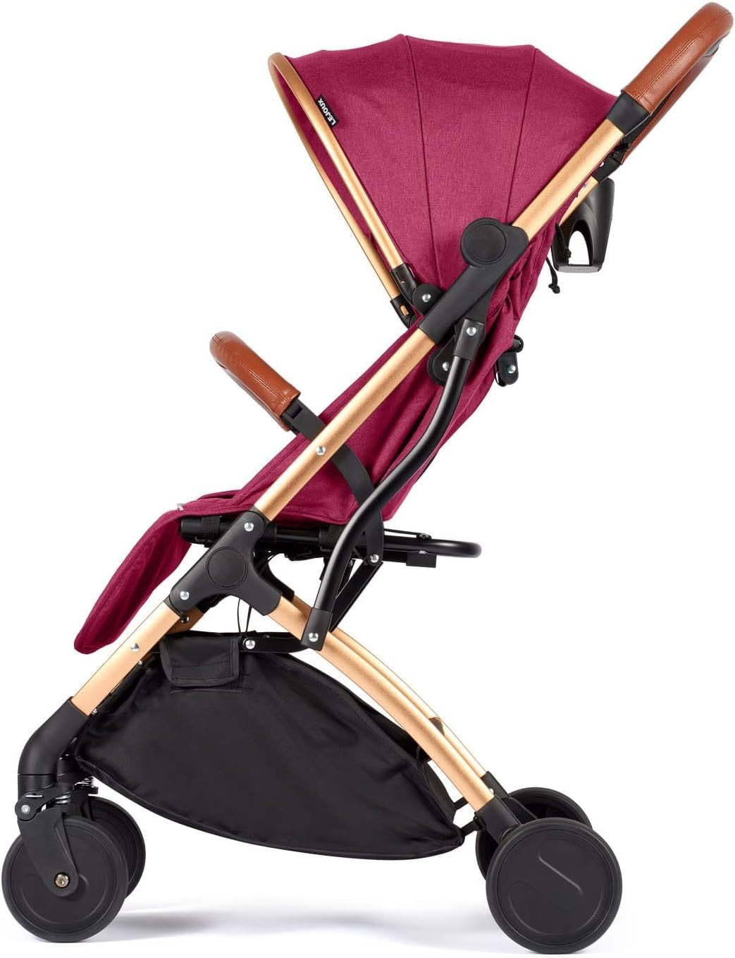 Lightweight Foldable Baby Pushchair One-Hand Travel Buggy Reclining Seat Pink