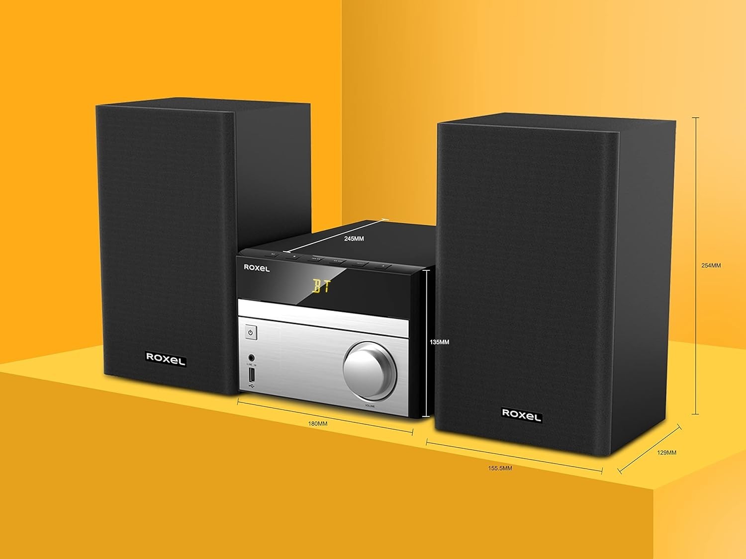 30W Bluetooth CD Hi-Fi System with DAB/DAB+, USB, FM & AUX Compact Stereo
