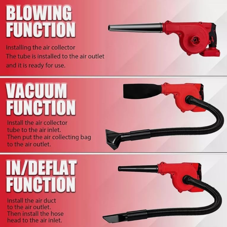 Cordless Leaf Blower Vacuum 2-in-1 120MPH 20000RPM Handheld Garden Cleaner
