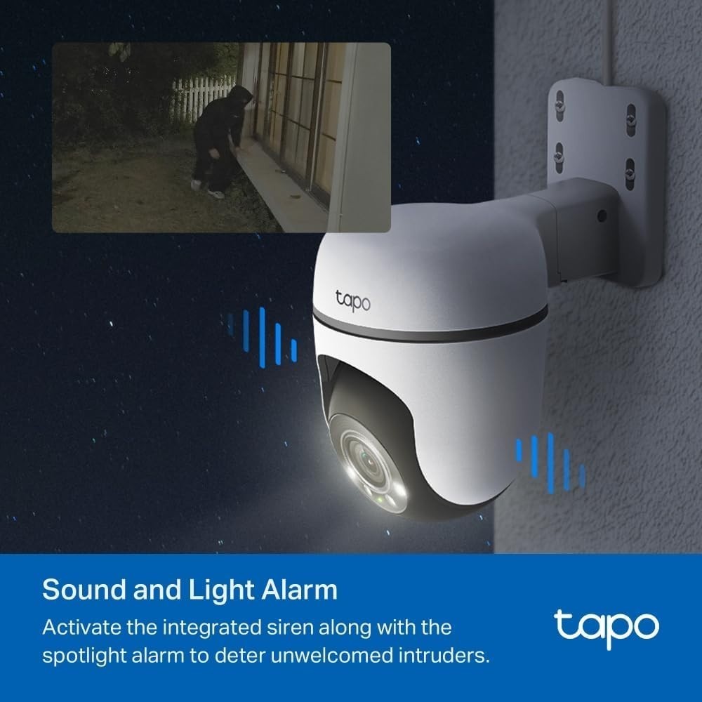 1080P Outdoor Security Camera 360° PTZ WiFi Color Night Vision AI