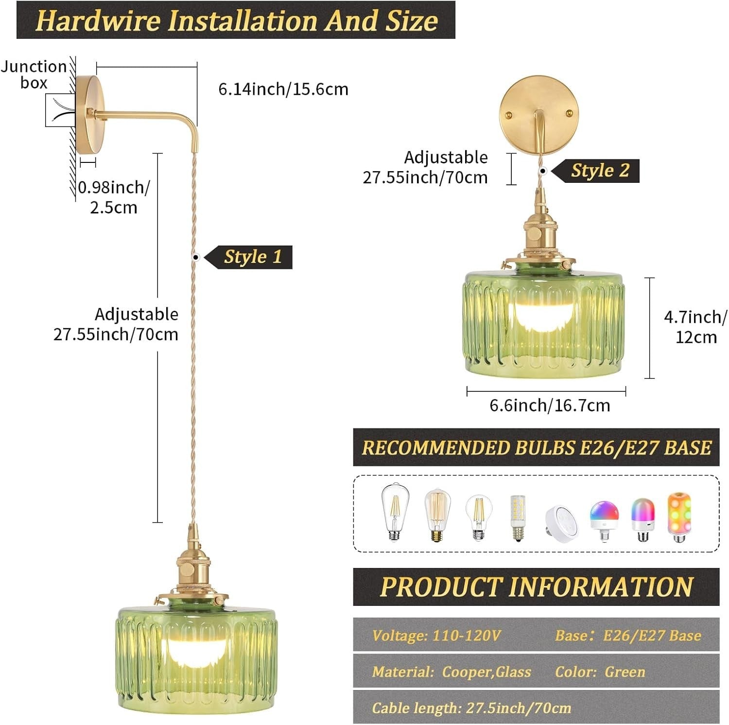 Rechargeable Wall Lights Set of 2 Indoor Sconces, Dimmable Corded Lamp