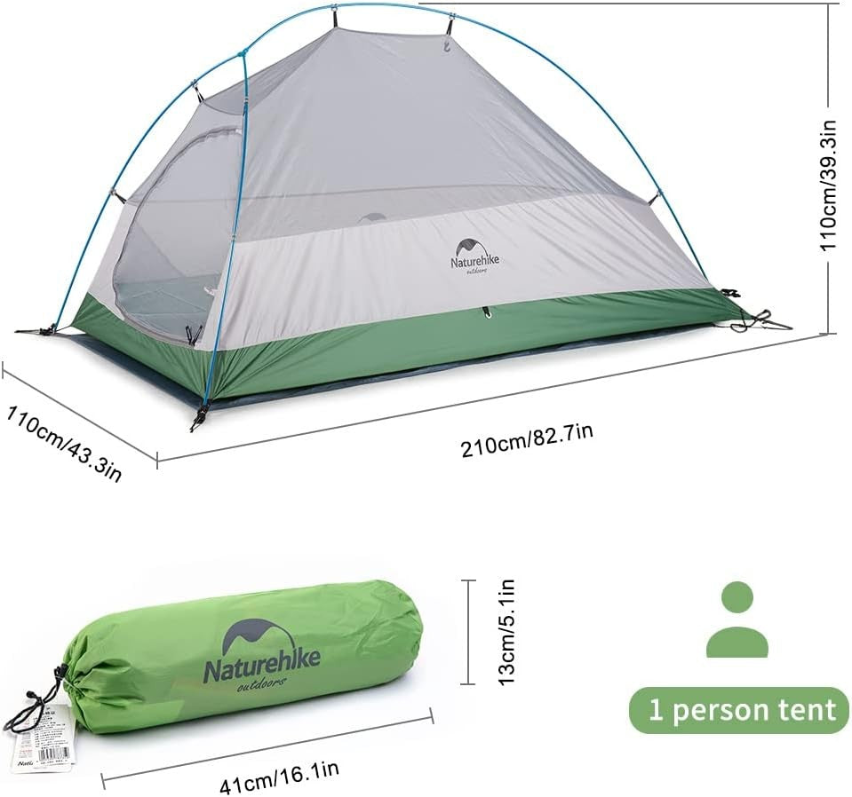 Ultralight 1 Person Backpacking Tent Waterproof Hiking Dome