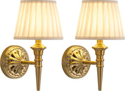 Cordless LED Wall Sconces with Fabric Shades, Dimmable, Rechargeable