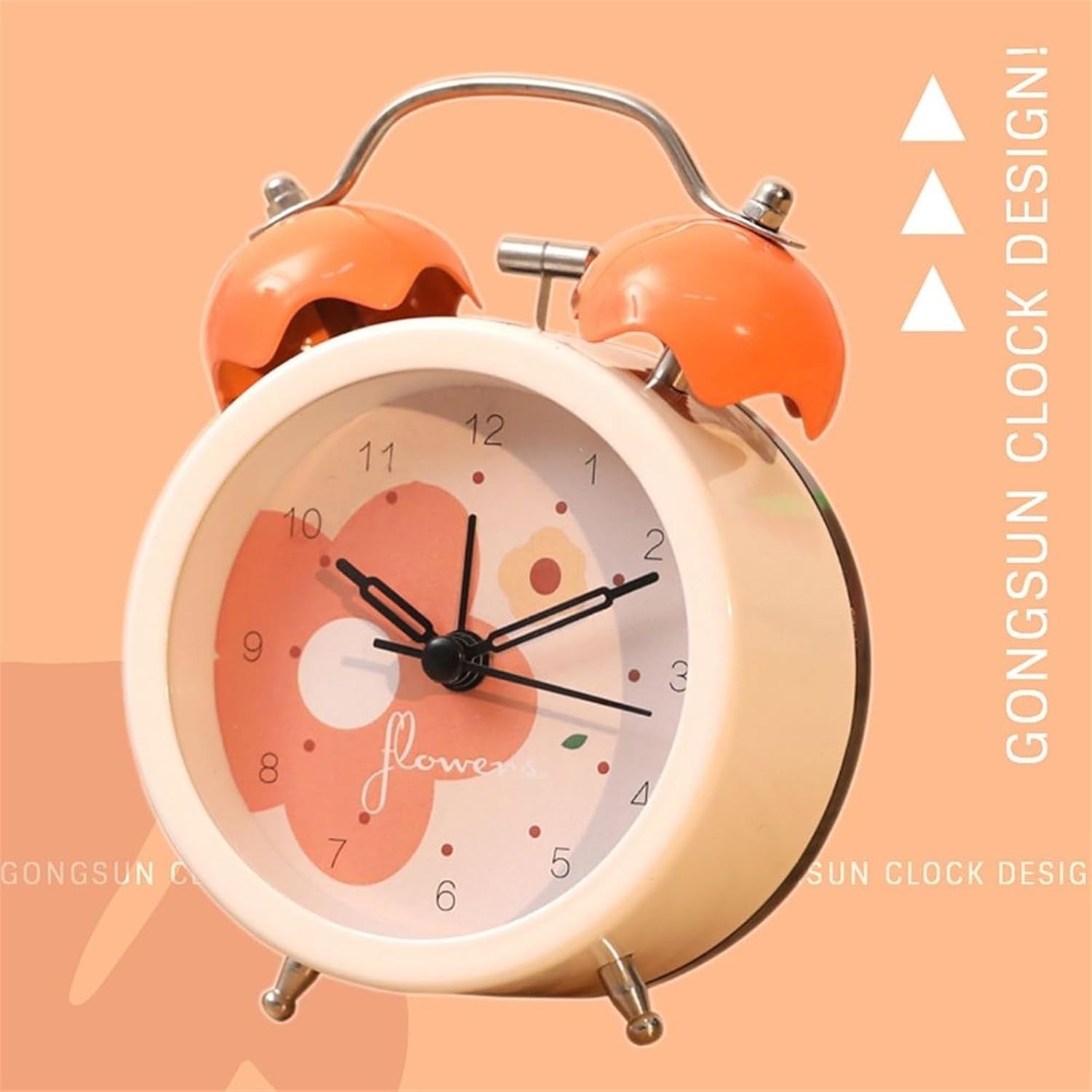 Mini Twin Bell Alarm Clock Loud Heavy Sleepers Silent Non Ticking Retro