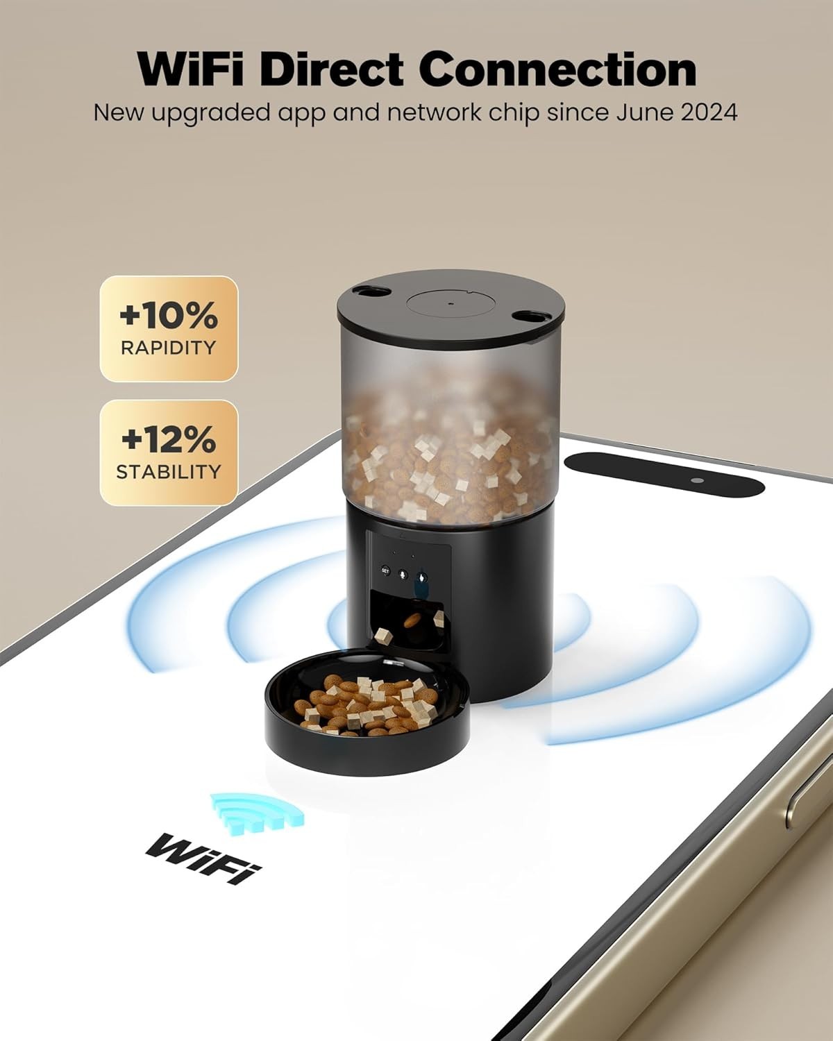 Smart WiFi Automatic Pet Feeder 6L App Control Food Dispenser Timer