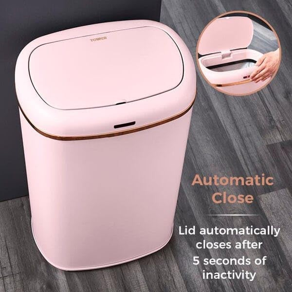 58L Motion Sensor Kitchen Bin Pink Rose Gold Touchless