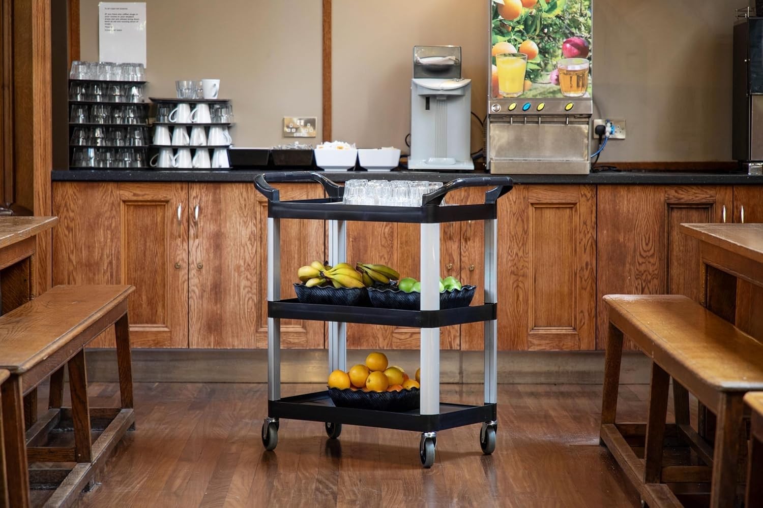 Heavy Duty 3 Tier Catering Trolley Utility Cart on Wheels