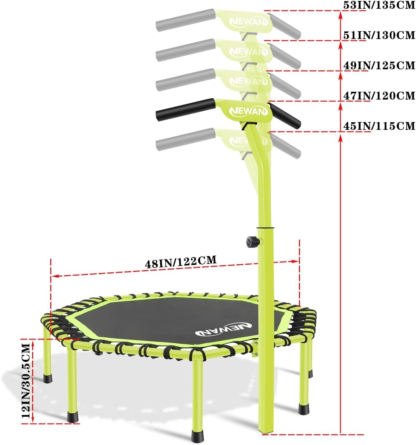 48in Silent Bungee Fitness Rebounder Adjustable Handle Heavy Duty