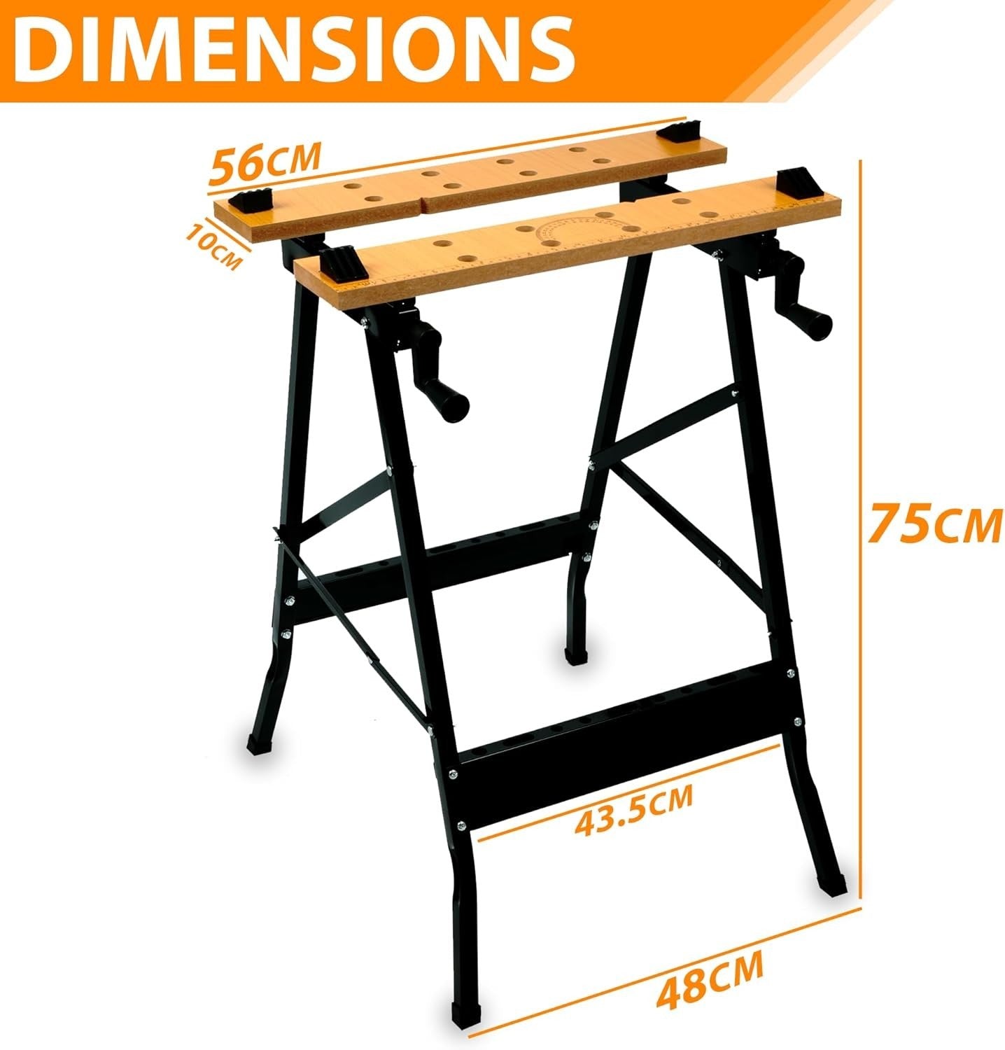 Folding Workbench 100kg Heavy Duty Steel Frame Adjustable Clamping Table