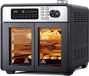 28L Air Fryer Oven Rotisserie 18-in-1 1700W Window Light 30-230C No Oil