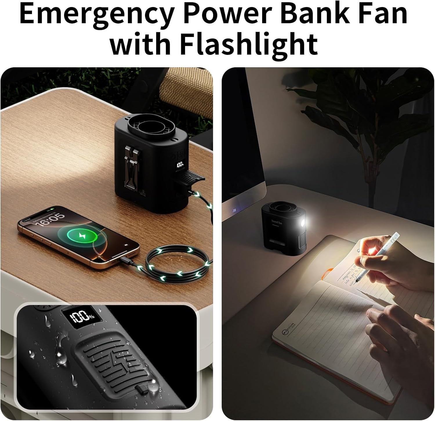 Wearable Waist Fan – 14500mAh Rechargeable 5-Speed w/ LED for Camping & Work