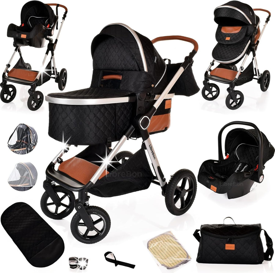 3 in 1 Baby Pushchair Pram Folding Stroller All Terrain from Birth