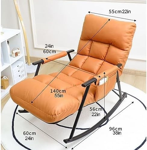 Ergonomic Reclining Rocking Chair with High Backrest & Padded Comfort Seat
