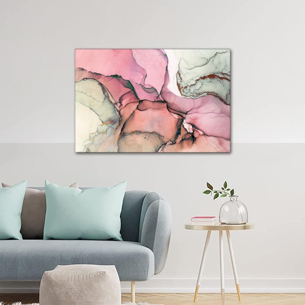 Large Abstract Pink Canvas Wall Art 90x60cm Framed Print