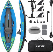 2 Person Inflatable Fishing Kayak Set w/ Seats Pump Paddles Bag