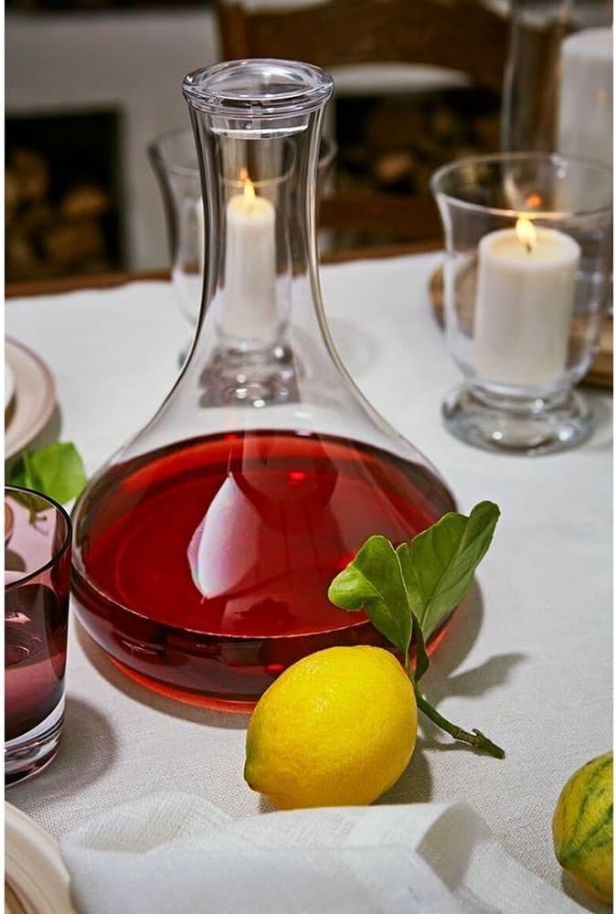 Elegant 1L Crystal Wine Decanter Aerator Carafe Clear Glass for Red & White Wine