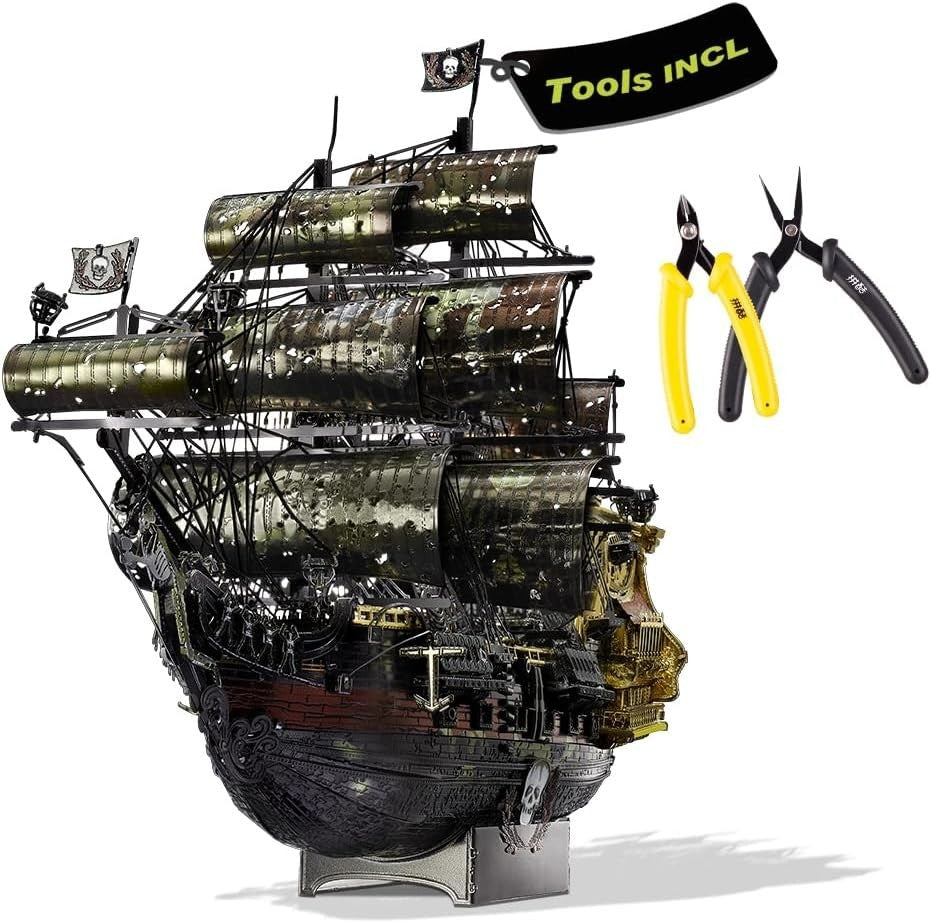 3D Metal Pirate Ship Puzzle Kit with Tools – Durable, DIY, Display Ready