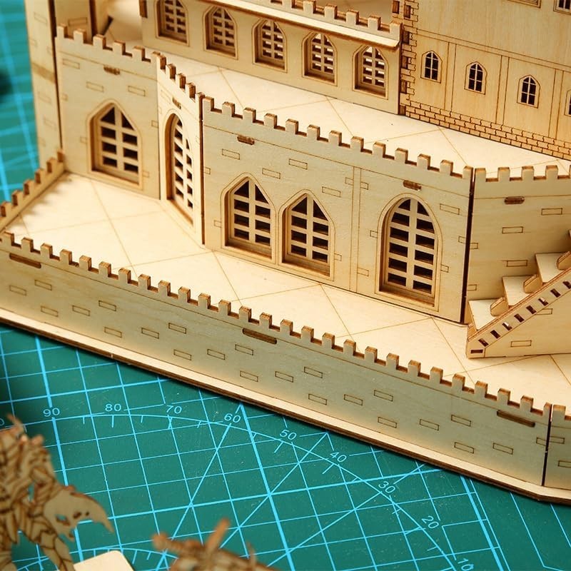 3D Wooden Castle Puzzle Kit – DIY Architecture Model, 234 PCS for Adults