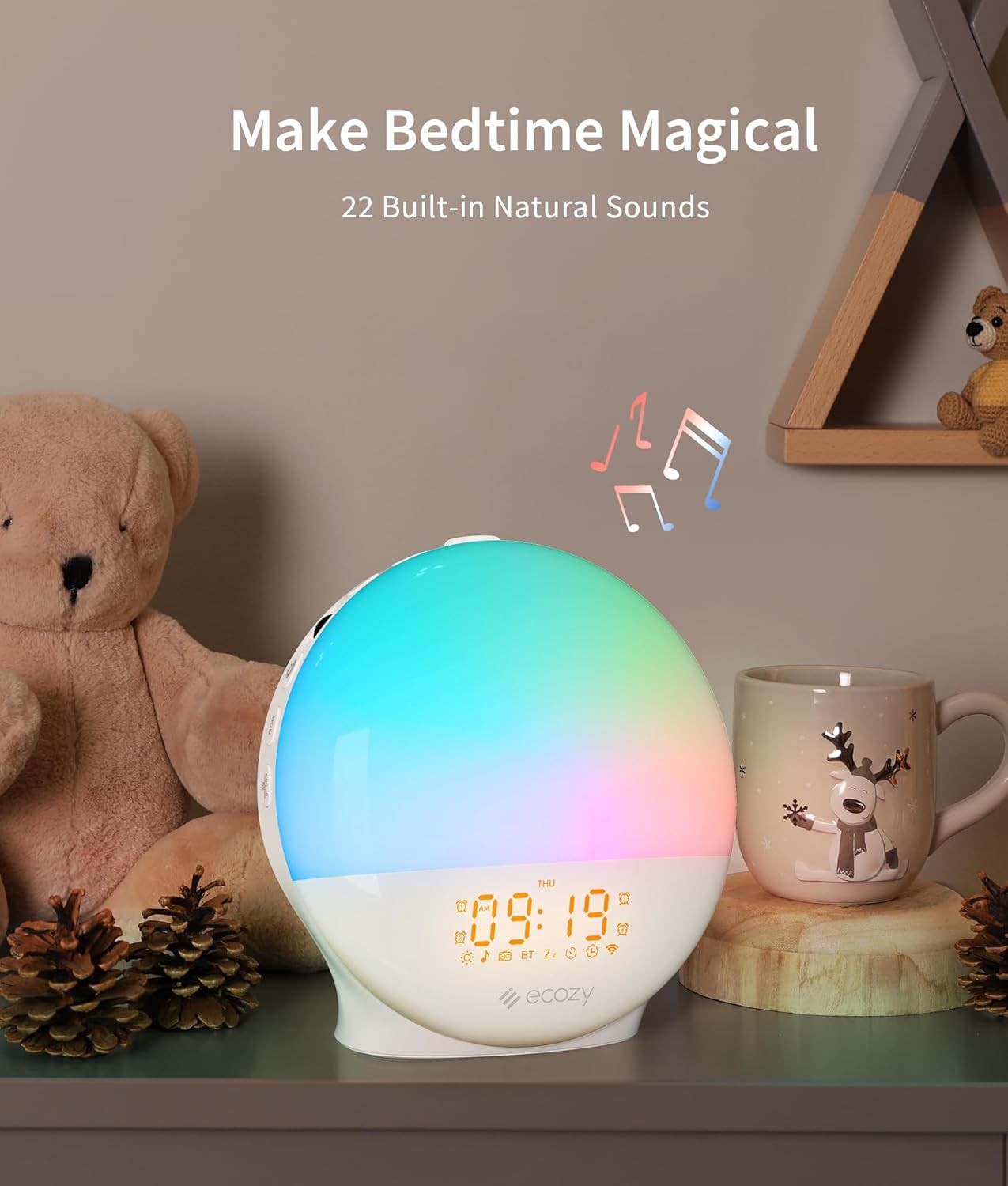 Sunrise Alarm Clock Wake Up Light White Noise Bluetooth App Control