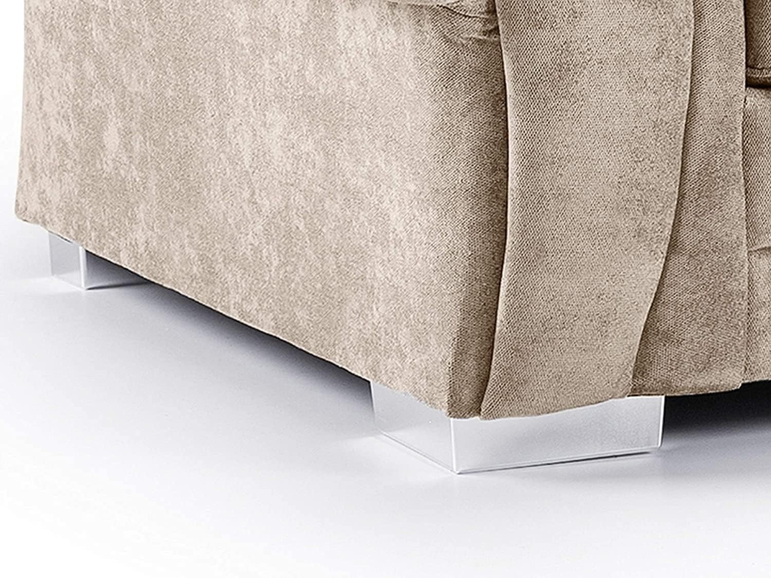 Beige 5 Seater Corner Sofa L-Shape | Soft Suede Fabric & Memory Foam Cushions