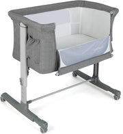 3in1 Baby Bassinet Bedside Crib Co-Sleeper Cot with Mattress & Wheels Light Grey