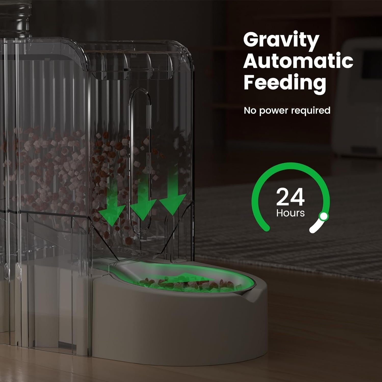 2 in 1 Gravity Pet Feeder Water Dispenser 3L Auto Food Station Beige