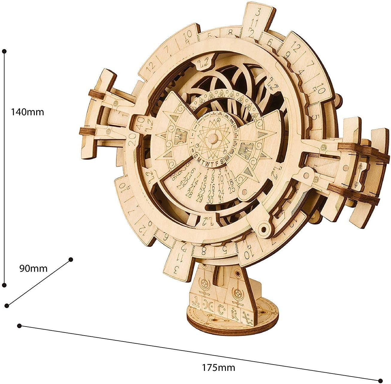 Mechanical 3D Wooden Perpetual Calendar Puzzle – DIY Model Kit Gift