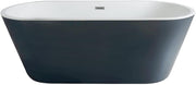 Stone Grey Double Ended Freestanding Oval Bath 1695x750mm Chrome Overflow