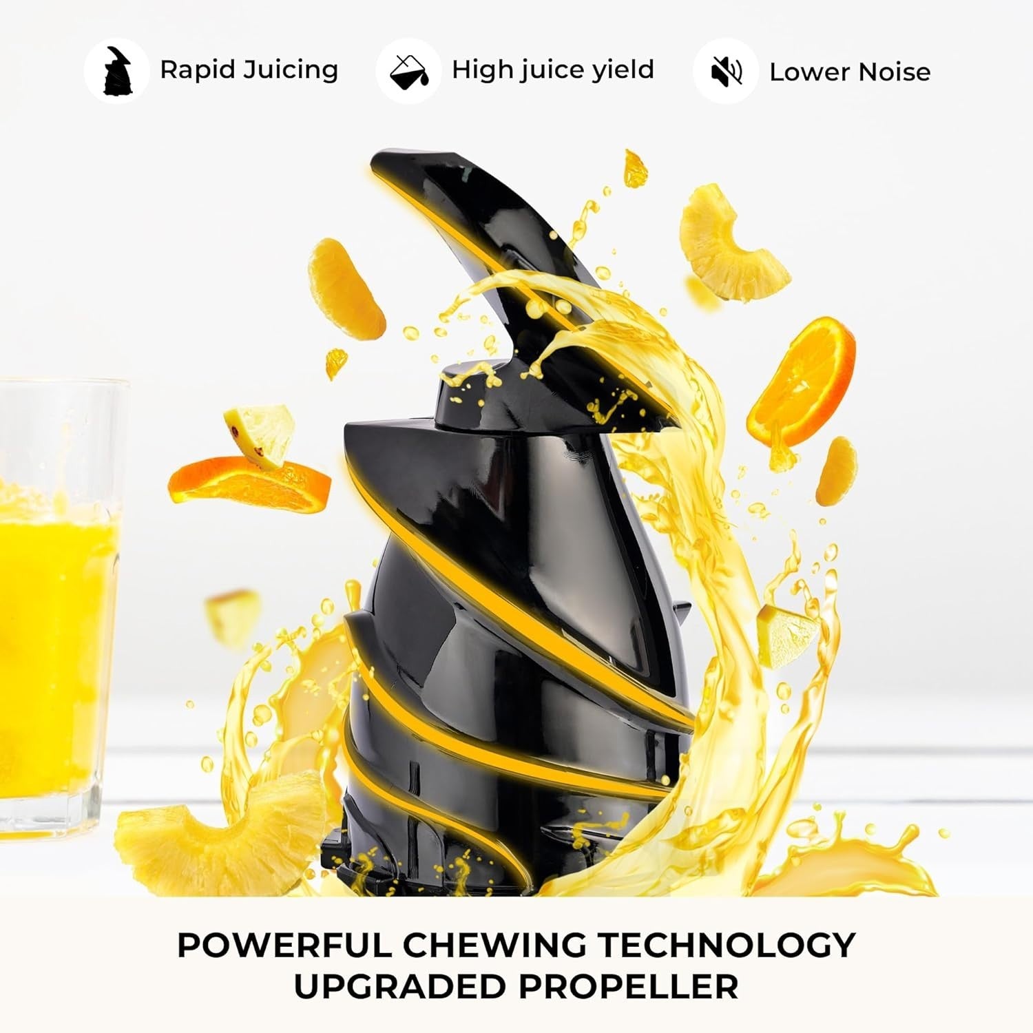 Cold Press Juicer 300W 5.3in Wide Feed Chute Whole Fruit High Yield