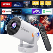 Android Smart Mini Projector WiFi Bluetooth 1080P 4K Support 12000L