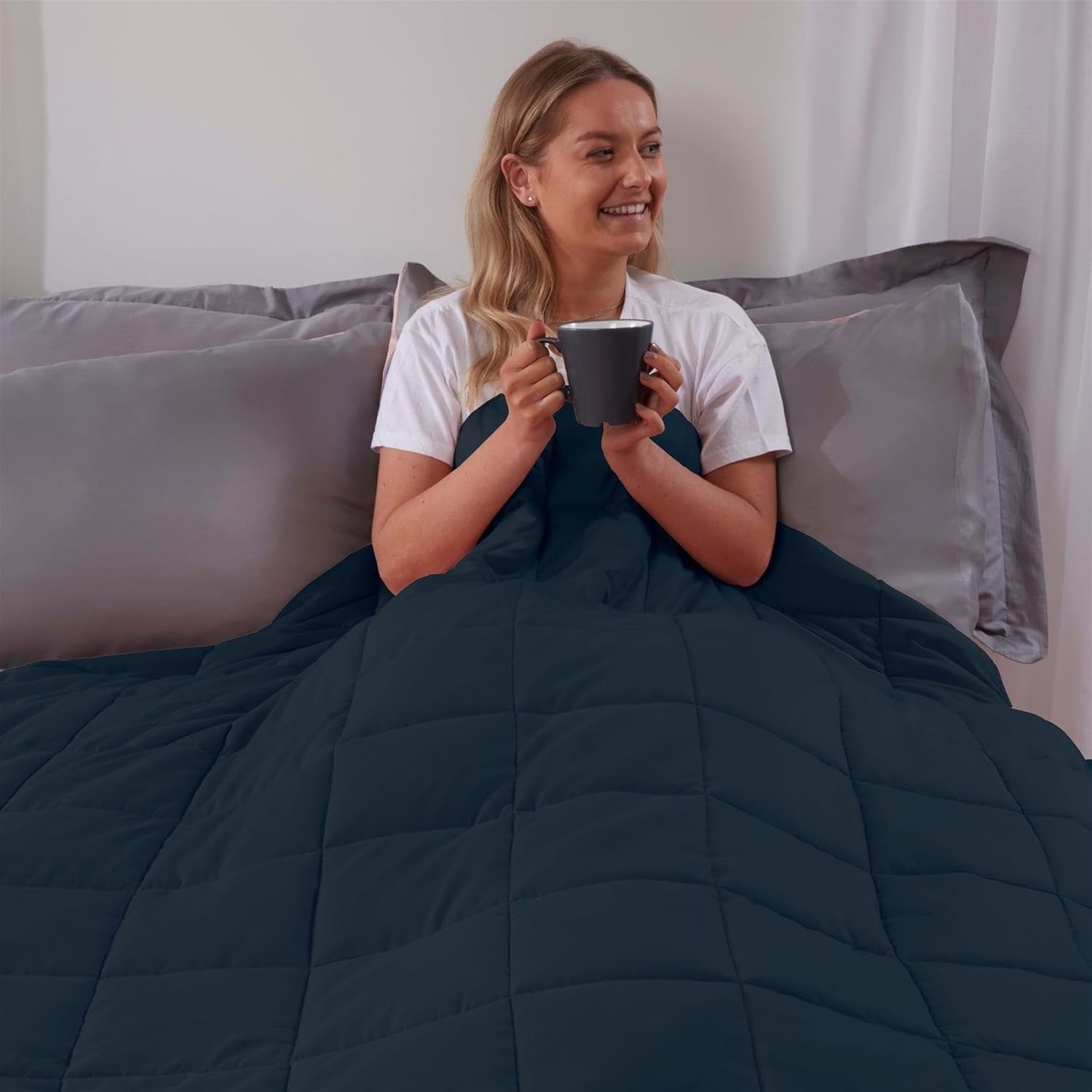 Weighted Blanket Adults Navy Blue 4kg 125x150cm Calming Sleep Aid