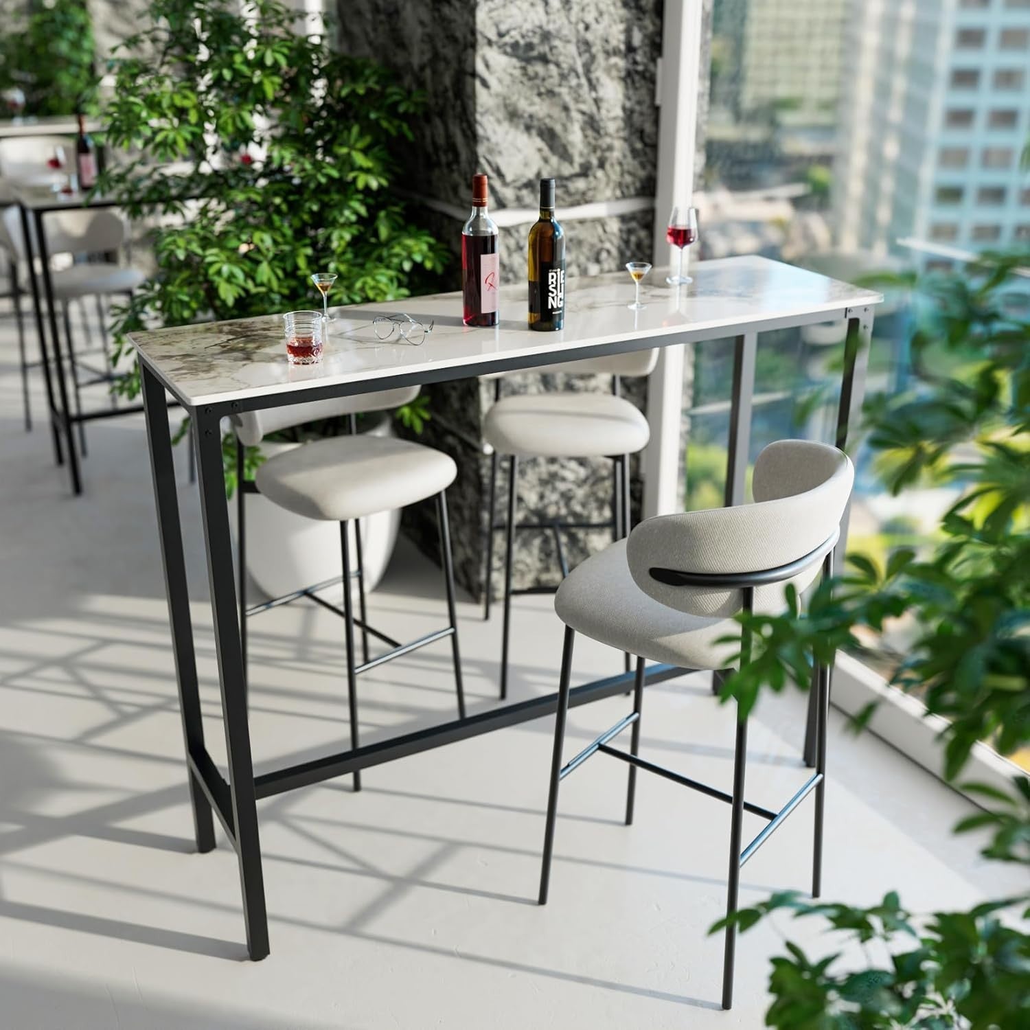 120cm Jadeite Marble Sintered Stone Bar Table High Counter Dining Table Home