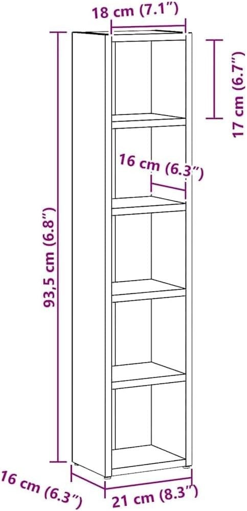 2 Pack CD Storage Cabinets Media Shelf Bookcase Display Unit Oak 80 CD
