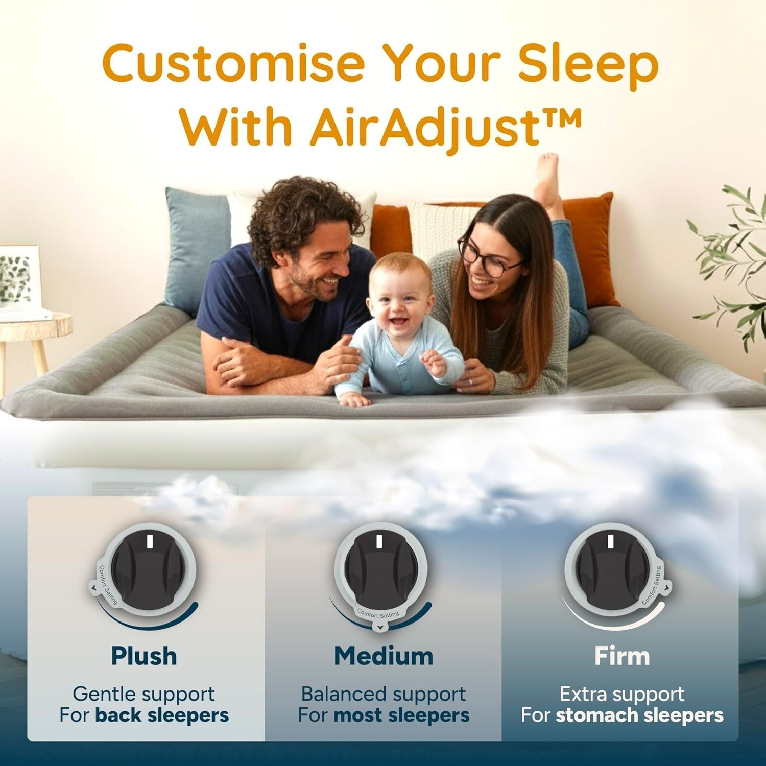 King Inflatable Air Bed Built-In Electric Pump Raised Luxury Guest Mattress