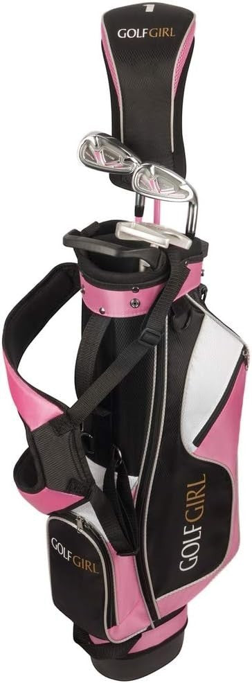 Junior Girls Golf Club Set Ages 8–12 Right Hand Pink Driver Irons Bag