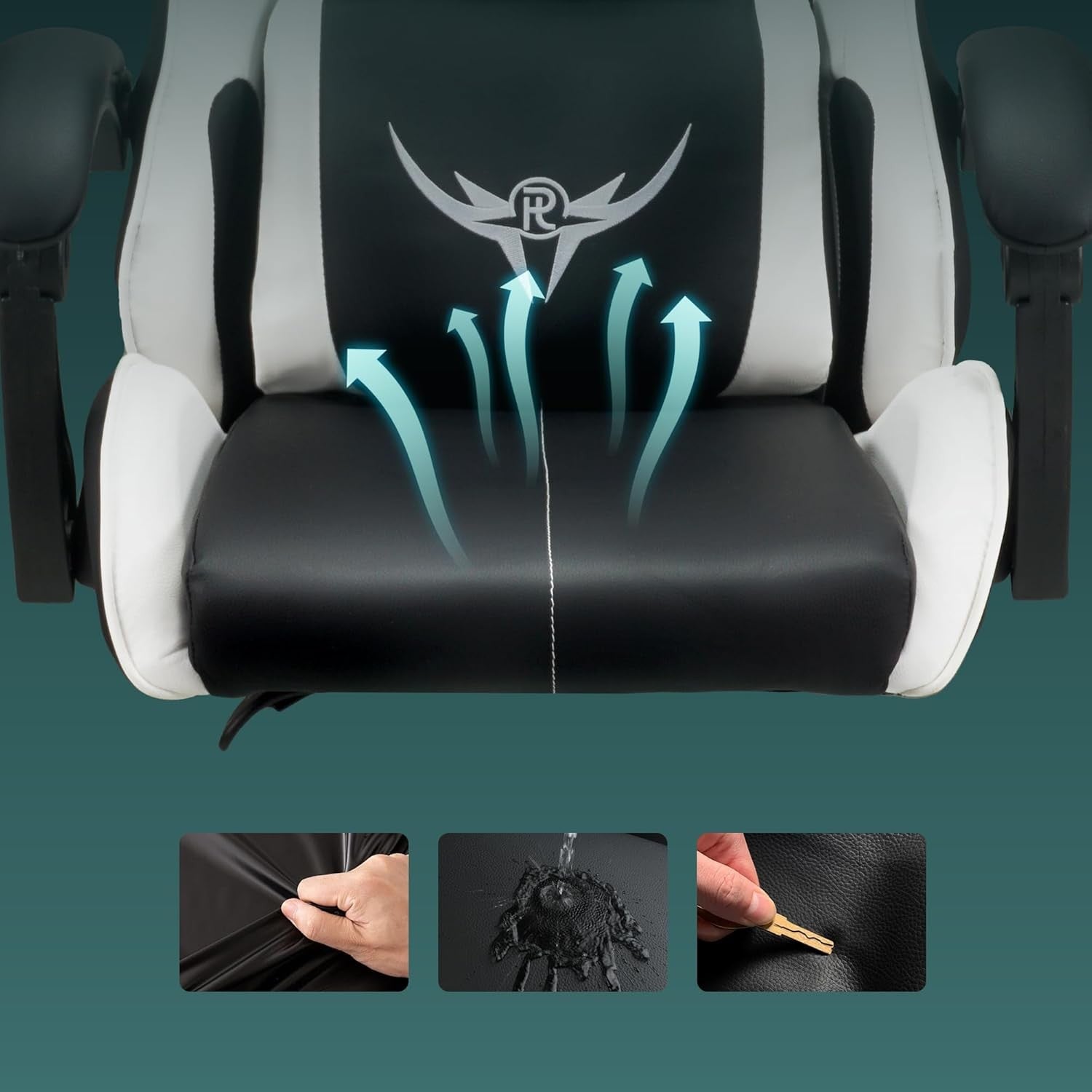 Ergonomic Gaming Chair High Back Racing Desk Chair 150kg PU Leather
