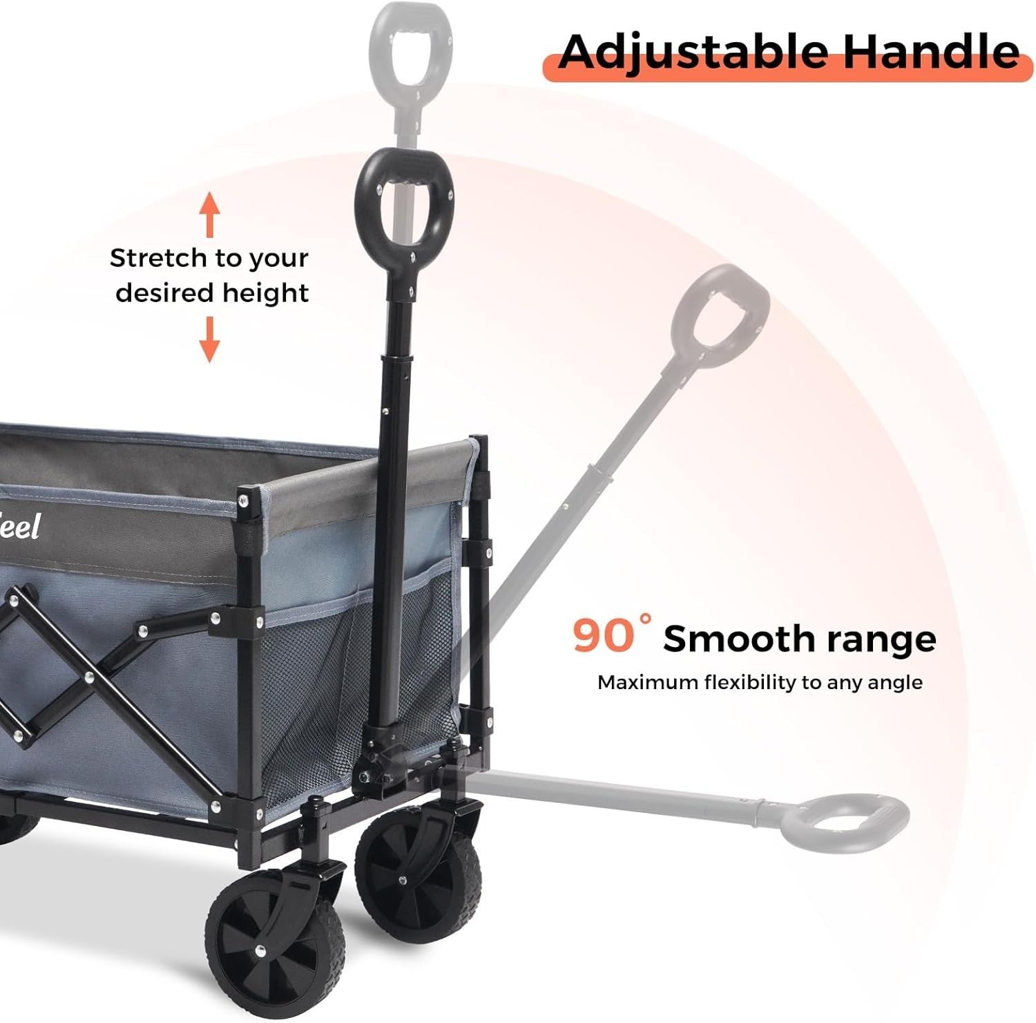Compact Lightweight Utility Wagon Foldable Cart with Rear Door Blue