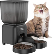 5L Automatic Cat Feeder Timed Food Dispenser 1-6 Meals Dual Power Dry Food