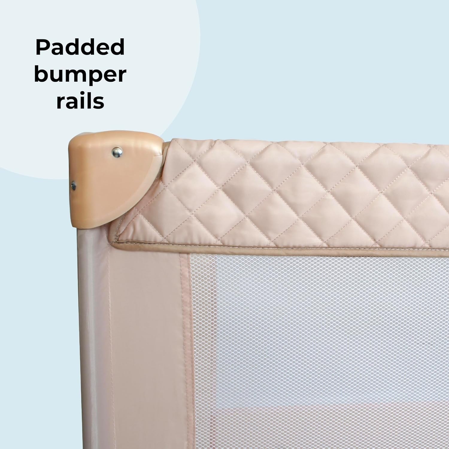 Portable Travel Cot Baby Bed with Mattress Mesh Sides Lightweight Foldable