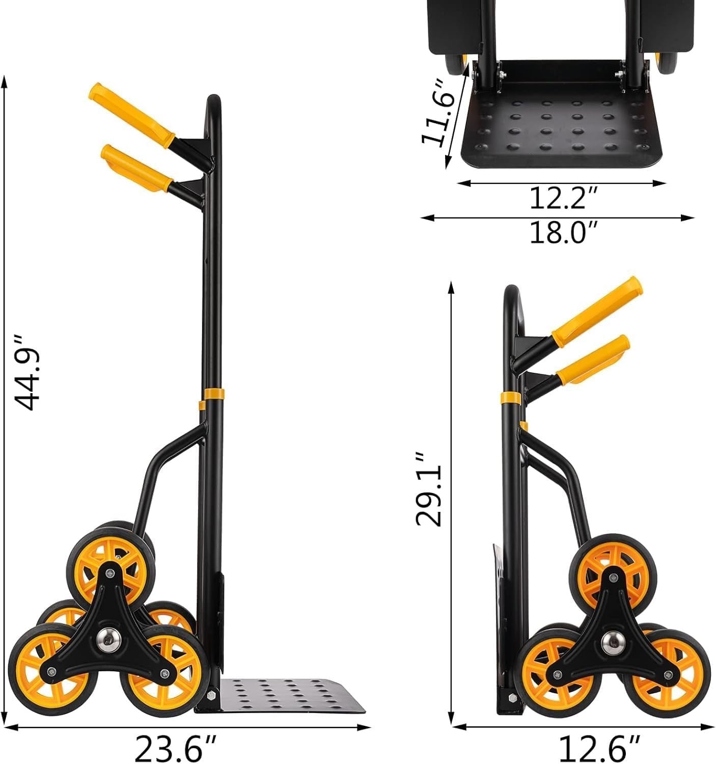 Stair Climbing Hand Truck 330lb Foldable Dolly Lightweight Heavy Duty