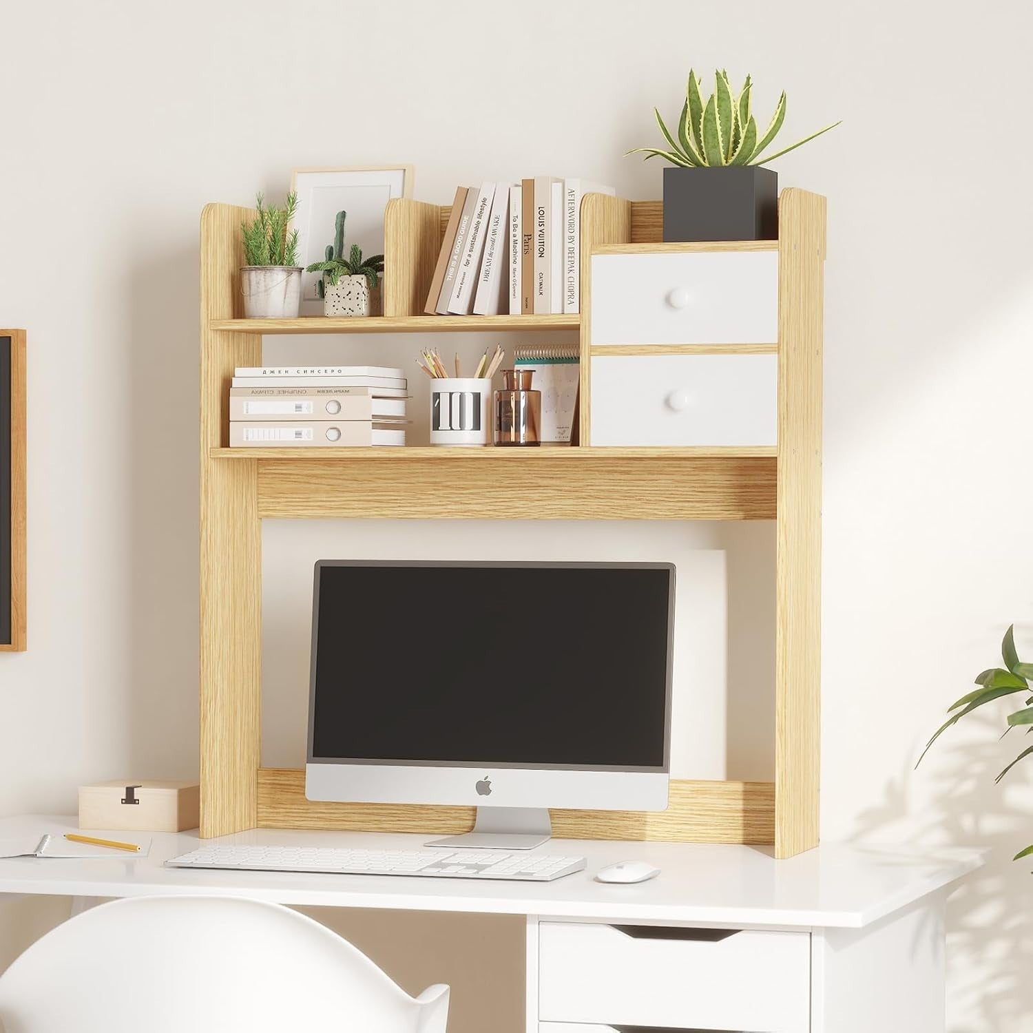 Desktop Bookshelf with 4 Shelves – Desk Organizer & Storage Rack