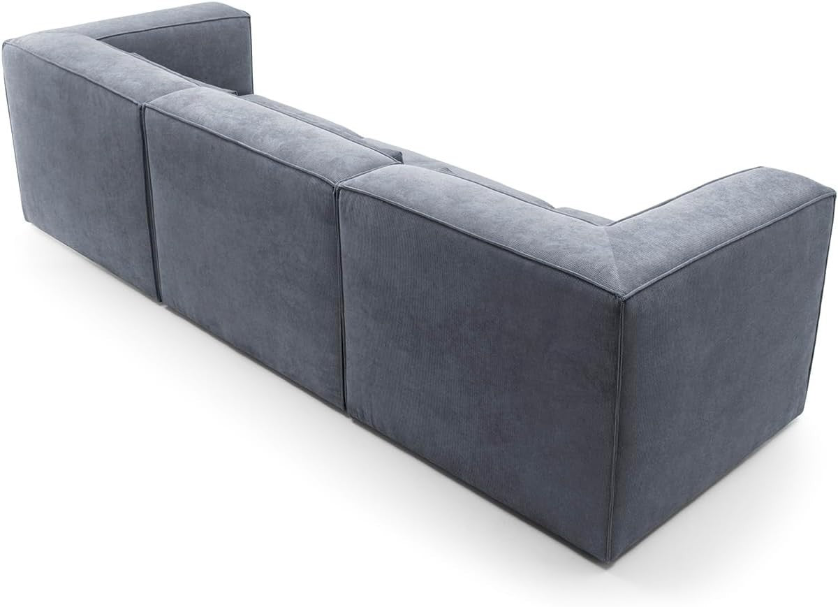 4 Seater Modular Sofa Dark Grey Cord Chenille | Modern, Space-Saving, Comfy